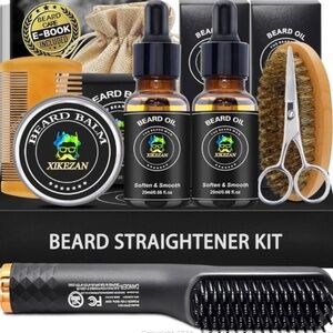 XIKEZAN Beard Kit for Men Grooming & Straightening Set